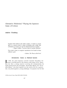 Alternative Modernity? Playing the Japanese Game of Culture Andrew Feenberg