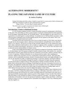 ALTERNATIVE MODERNITY? PLAYING THE JAPANESE GAME OF CULTURE by Andrew Feenberg