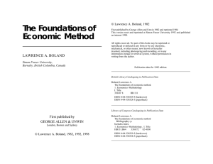 The Foundations of  Lawrence A. Boland, 1982