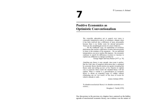 7 Positive Economics as Optimistic Conventionalism 