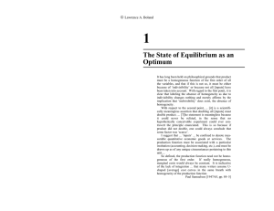 1 The State of Equilibrium as an Optimum 