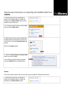 CINAHL. Step by step instructions on importing into EndNote Web from
