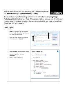 Step by step Instructions on importing into EndNote Web from