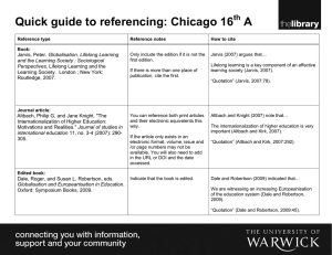 Quick guide to referencing: Chicago 16 A th