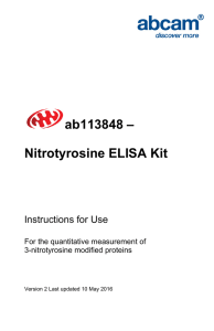 ab113848 – Nitrotyrosine ELISA Kit Instructions for Use For the quantitative measurement of