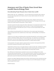 Ameresco and City of Santa Clara Unveil New Landfill Gas-to-Energy Plant