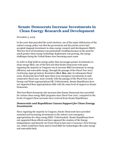 Senate Democrats Increase Investments in Clean Energy Research and Development