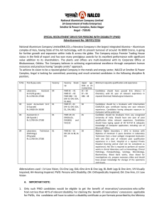 National Aluminium Company Limited (A Government of India Enterprise)