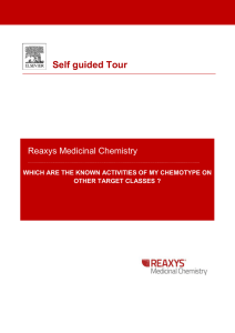 Self guided Tour Reaxys Medicinal Chemistry