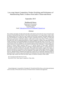 Low-wage Import Competition, Product Switching and Performance of