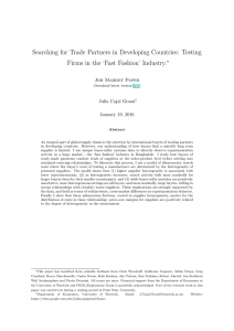 Searching for Trade Partners in Developing Countries: Testing ∗ Job Market Paper