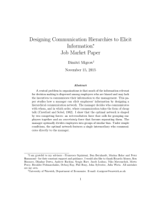 Designing Communication Hierarchies to Elicit Information . Job Market Paper