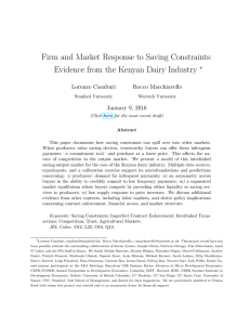 Firm and Market Response to Saving Constraints: ∗ Lorenzo Casaburi
