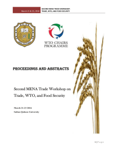 Proceedings and Abstracts Second MENA Trade Workshop on