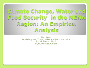 Climate Change, Water and Food Security  in the MENA Analysis