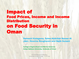 Impact of on Food Security in Oman Food Prices, Income and Income