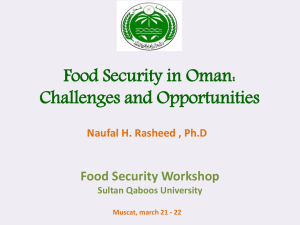 Food Security in Oman: Challenges and Opportunities Food Security Workshop