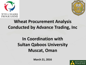 Wheat Procurement Analysis Conducted by Advance Trading, Inc In Coordination with