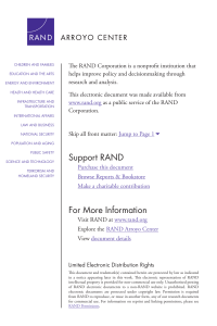 The RAND Corporation is a nonprofit institution that research and analysis.