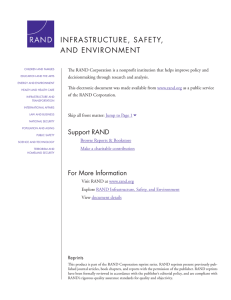 INFRASTRUCTURE, SAFETY, AND ENVIRONMENT