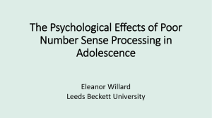 The Psychological Effects of Poor Number Sense Processing in Adolescence Eleanor Willard