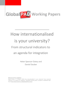 How internationalised is your university? Working Papers