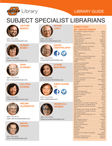 SUBJECT SPECIALIST LIBRARIANS LIBRARY GUIDE VICTOR DIRECTORY