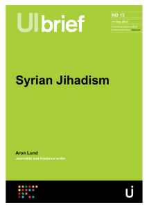 Syrian Jihadism Aron Lund NO 13 NO X