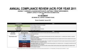 ANNUAL COMPLIANCE REVIEW (ACR) FOR YEAR 2011 H3 SEGMENT