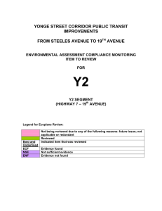 Y2 YONGE STREET CORRIDOR PUBLIC TRANSIT IMPROVEMENTS