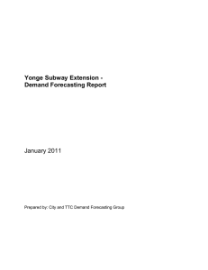 Yonge Subway Extension - Demand Forecasting Report January 2011