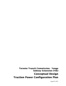 Conceptual Design Traction Power Configuration Plan Toronto Transit Commission - Yonge