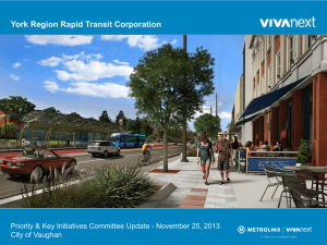 York Region Rapid Transit Corporation City of Vaughan 1