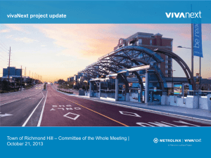 vivaNext project update October 21, 2013 10/21/2013