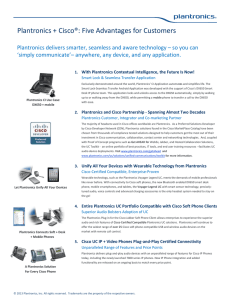 Plantronics + Cisco®: Five Advantages for Customers