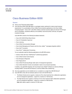 Cisco Business Edition 6000 General