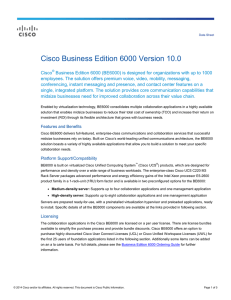 Cisco Business Edition 6000 Version 10.0