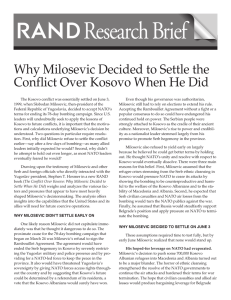 Research Brief Why Milosevic Decided to Settle the