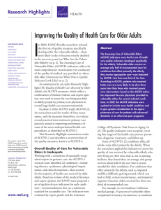 I Improving the Quality of Health Care for Older Adults