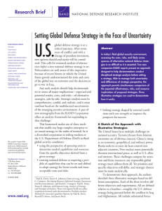 U.S. Setting Global Defense Strategy in the Face of Uncertainty Research Brief