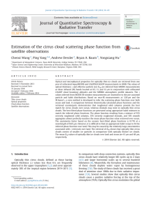 Estimation of the cirrus cloud scattering phase function from satellite observations ,