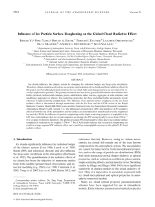 Influence of Ice Particle Surface Roughening on the Global Cloud... B Y ,* P