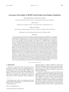 Assessment of the Quality of MODIS Cloud Products from Radiance... 1591 S -H