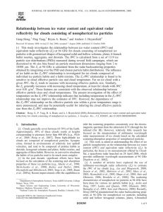 Relationship between ice water content and equivalent radar