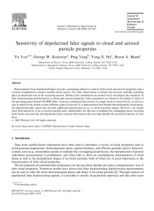 Sensitivity of depolarized lidar signals to cloud and aerosol particle properties