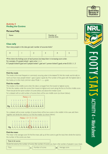 Activity 4  Personal Tally Finding the Centres