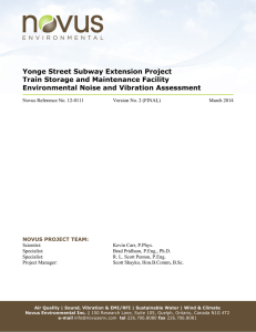 Yonge Street Subway Extension Project Train Storage and Maintenance Facility