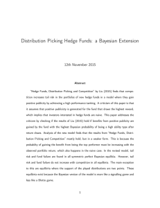 Distribution Picking Hedge Funds: a Bayesian Extension 12th November 2015
