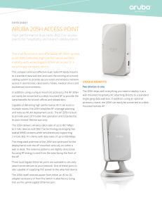 ARUBA 205H ACCESS POINT High-performance dual-radio 802.11ac access