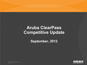 Aruba ClearPass Competitive Update  September, 2012
